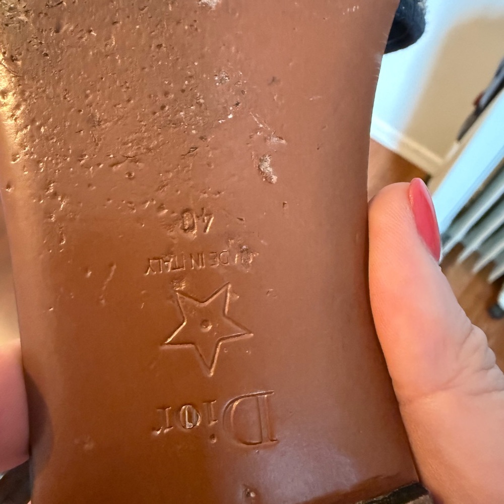 Christian Dior navy and cream Slides size 40 - Picture 5 of 14